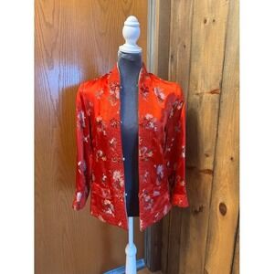 Vintage/Retro reversible red to green 100% silk jacket from 1983